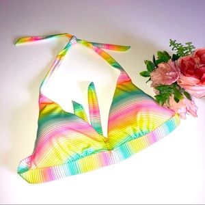 Victoria’s Secret Neon Stripes Halter Bikini neon rainbow bikini Neon bikini bra